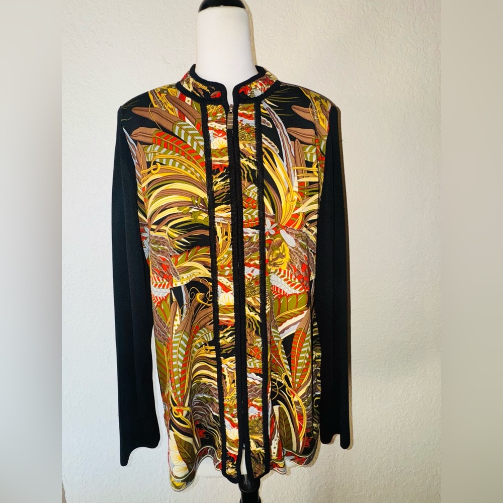 Colorful Misook Zipper Jacket